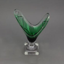 Load image into Gallery viewer, The Home V Shape Glass Vase- Green