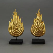 Load image into Gallery viewer, The Home Gilded Wood Fire Gold Set Of 2
