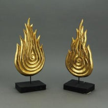 Load image into Gallery viewer, The Home Gilded Wood Fire Gold Set Of 2