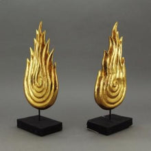 Load image into Gallery viewer, The Home Gilded Wood Fire Gold Set Of 2