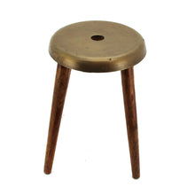 Load image into Gallery viewer, The Home Stool With Iron Top Small Brass