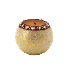 Load image into Gallery viewer, The Home T-Light Holder Marble Hand Painted Round Big - TLH-102