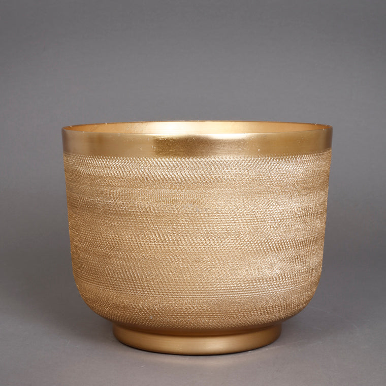 The home Bowl Planter Ridged Gold GD1304-B – image 4