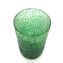 Load image into Gallery viewer, The Home Green Clear Flower Cut Vase