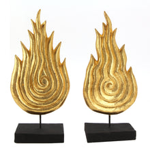 Load image into Gallery viewer, The Home Gilded Wood Fire Gold Set Of 2