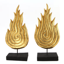 Load image into Gallery viewer, The Home Gilded Wood Fire Gold Set Of 2