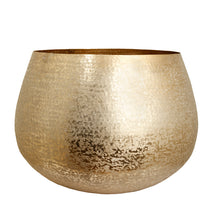 Load image into Gallery viewer, The Home Medium Round Planter Textured Gold GD1418-A