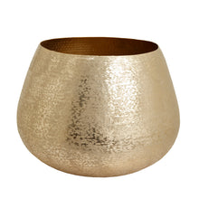 Load image into Gallery viewer, The Home Small Round Planter Textured Gold GD1418-B