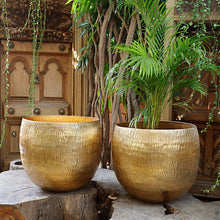 Load image into Gallery viewer, The Home Big Round Planter Gold GD876-B