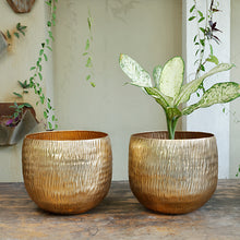 Load image into Gallery viewer, The Home Small Round Planter Gold GD876-E