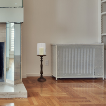 Load image into Gallery viewer, The Home Wooden Pillar Holder With Glass Large-VI-8526