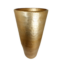 Load image into Gallery viewer, The home Tall Conical Planter Hammered Gold GD1032-A
