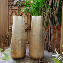 Load image into Gallery viewer, The home Medium Conical Planter Brush Gold 1498-B