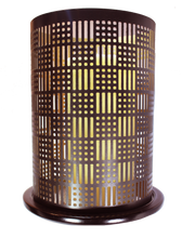 Load image into Gallery viewer, The Home Black Wooden Candle Stand with Black Grill Large -VI-9035B