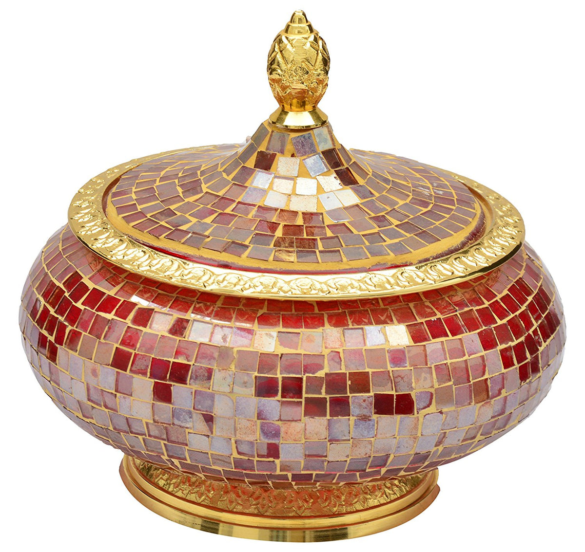The Home Box With Lid Red Gold 13134-Bag-LB