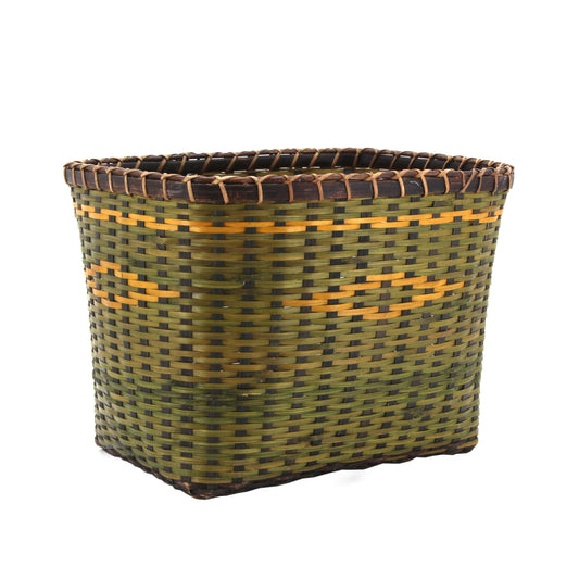 The Home Basket RRL3B Green Yellow Strips Small