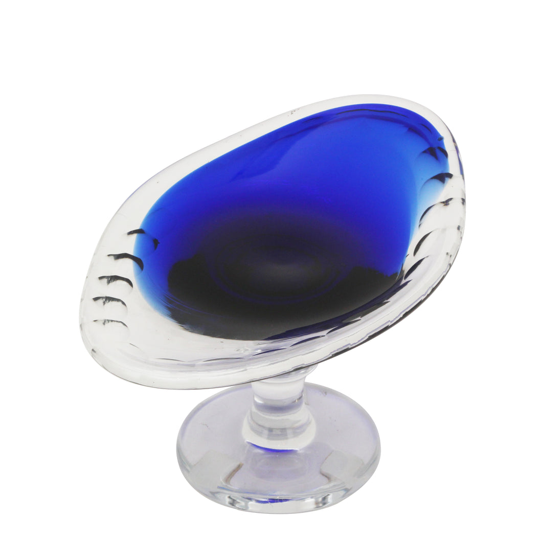The Home Glass Plate Oval Blue 11072-P