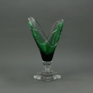The Home V Shape Glass Vase- Green