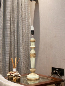 The Home Lamp Stand Wooden Golden