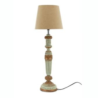 The Home Lamp Stand Wooden Golden
