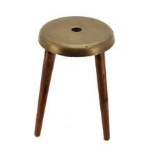 Load image into Gallery viewer, The Home Stool With Iron Top Small Brass
