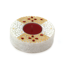Load image into Gallery viewer, The Home T-Light Holder Candle Stand Marble Hand Painted Round Flat TLH-105
