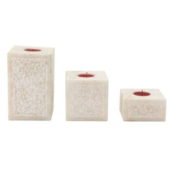 The Home T-Light Holder Square Marble Set Of 3 MTL-103
