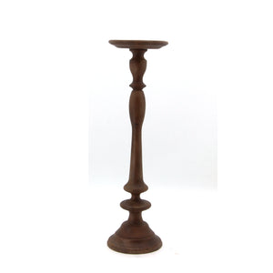 The Home Wooden Pillar Holder With Glass Small-VI-8527