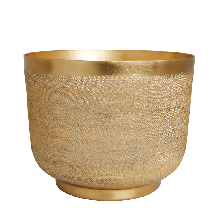 The home Bowl Planter Ridged Gold GD1304-B – image 2