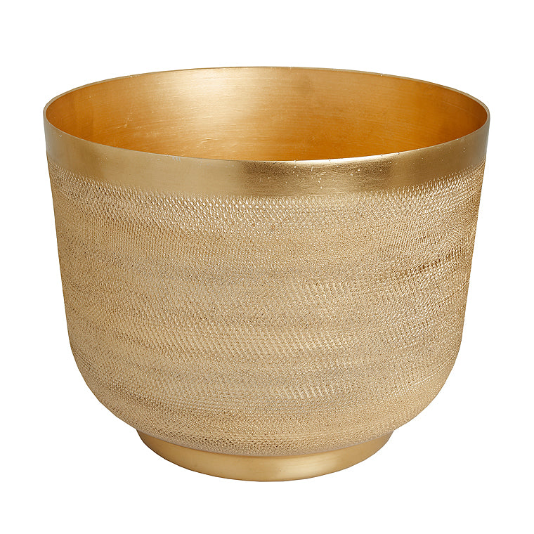 The home Bowl Planter Ridged Gold GD1304-B – image 3