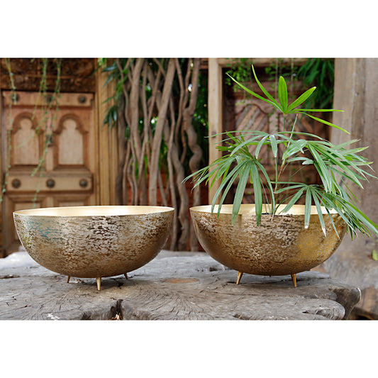 The Home Bowl with Legs Planter Brush Gold BG1973-A