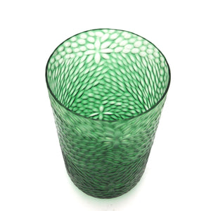 The Home Green Clear Flower Cut Vase