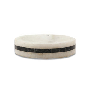The Home Marble Soap Tray Black Border