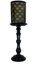 Load image into Gallery viewer, The Home Black Wooden Candle Stand with Black Grill Large -VI-9035B
