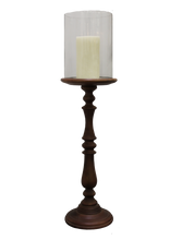 Load image into Gallery viewer, The Home Wooden Pillar Holder With Glass Large-VI-8526
