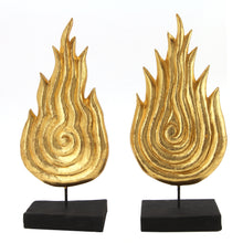 Load image into Gallery viewer, The Home Gilded Wood Fire Gold Set Of 2
