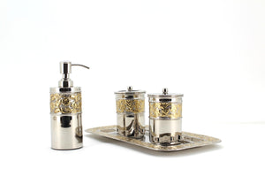 The Home Brass Embossed Bath Set of 4 PCS