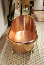 Load image into Gallery viewer, The Home Copper Bath Tub Med Antique With Feet 67&quot;X31&quot;
