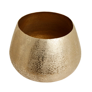 The Home Small Round Planter Textured Gold GD1418-B