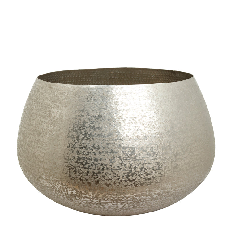 The Home Big Round Planter Hammered Silver NL1418-A – image 2