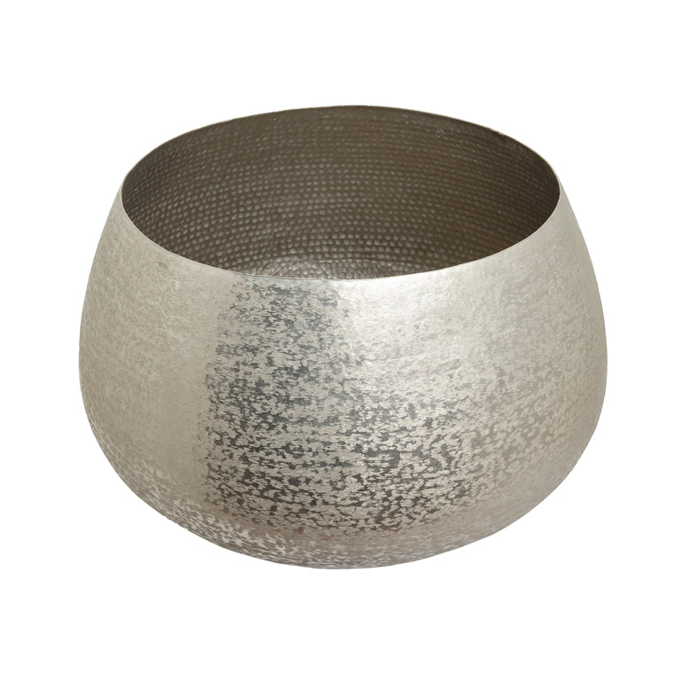 The Home Big Round Planter Hammered Silver NL1418-A – image 3