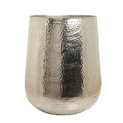 The Home Barrel Planter Hammered Small Silver NL1644-B