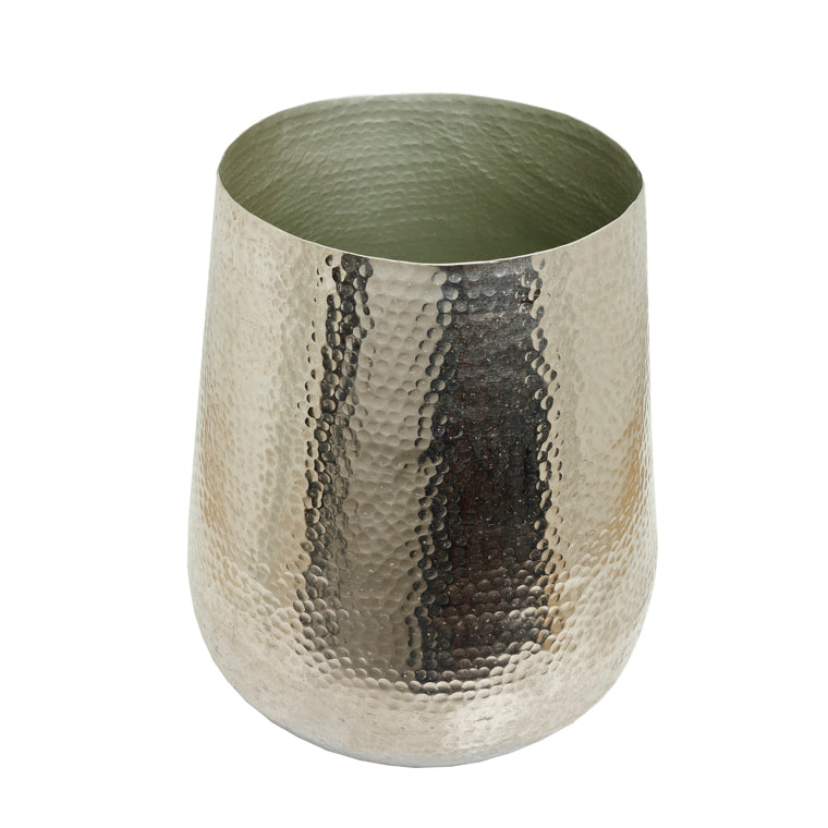 The Home Barrel Planter Hammered Small Silver NL1644-B