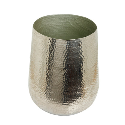 The Home Barrel Planter Hammered Small Silver NL1644-B