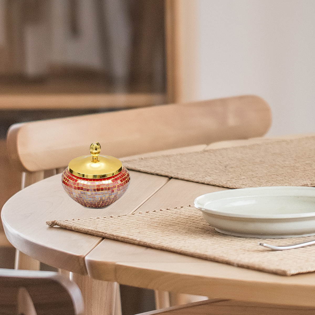 The Home Box With LId Red Gold-13134