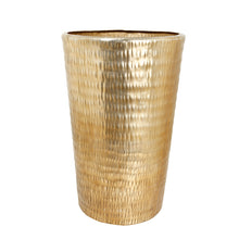Load image into Gallery viewer, The home Small Conical Planter Hammered Gold GD1032-C
