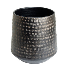Load image into Gallery viewer, The home Barrel Planter Hammered Small Black 1512-B
