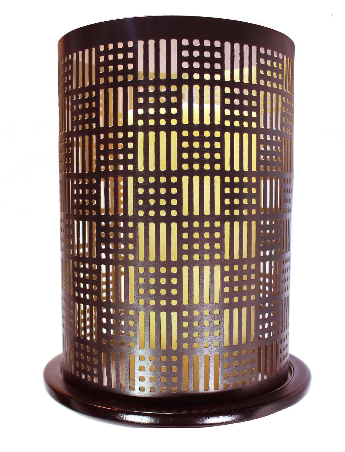The Home Black Wooden Candle Stand with Black Grill Large -VI-9035B – image 3