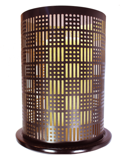 The Home Black Wooden Candle Stand with Black Grill Large -VI-9035B – image 3
